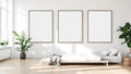 White Bedroom Interior Frame Mockup — Silver Frame Square 1:1 — Perspective View — #03806 | MockupBulk