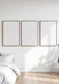 White Bedroom Styled Room Mockup — Silver Frame Portrait 4:5 — Perspective View — #03822 | MockupBulk