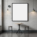 Cafe & Bar High-Res Frame Mockup — Plain Square Frame Portrait 4:5 — Perspective View — #02449 | MockupBulk