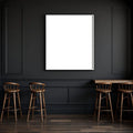 Cafe & Bar Editorial Room Mockup — Plain Square Frame Portrait 4:5 — Perspective View — #02462 | MockupBulk