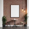 Cafe & Bar Lifestyle Frame Mockup — Plain Square Frame Portrait 2:3 — Perspective View — #02473 | MockupBulk