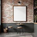 Cafe & Bar Styled Room Mockup — Plain Square Frame Landscape 11x14 — Perspective View — #02476 | MockupBulk