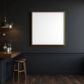 Cafe & Bar Lifestyle Frame Mockup — Plain Square Frame Square 1:1 — Perspective View — #02486 | MockupBulk