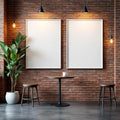 Cafe & Bar Professional Frame Mockup — Plain Square Frame Portrait 2:3 — Perspective View — #02458 | MockupBulk