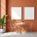 Cafe & Bar Room Scene Mockup — Plain Square Frame Portrait 2:3 — Perspective View — #02463 | MockupBulk