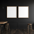 Cafe & Bar Editorial Room Mockup — Plain Square Frame Portrait 4:5 — Perspective View — #02471 | MockupBulk
