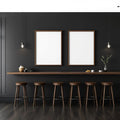 Cafe & Bar Interior Frame Mockup — Plain Square Frame Square 1:1 — Perspective View — #02477 | MockupBulk