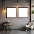 Cafe & Bar Lifestyle Frame Mockup — Plain Square Frame Square 1:1 — Perspective View — #02479 | MockupBulk