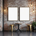 Cafe & Bar Wall Art Mockup — Plain Square Frame Portrait 5:7 — Perspective View — #02482 | MockupBulk