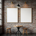 Cafe & Bar Room Scene Mockup — Plain Square Frame Landscape 3:4 — Perspective View — #02485 | MockupBulk