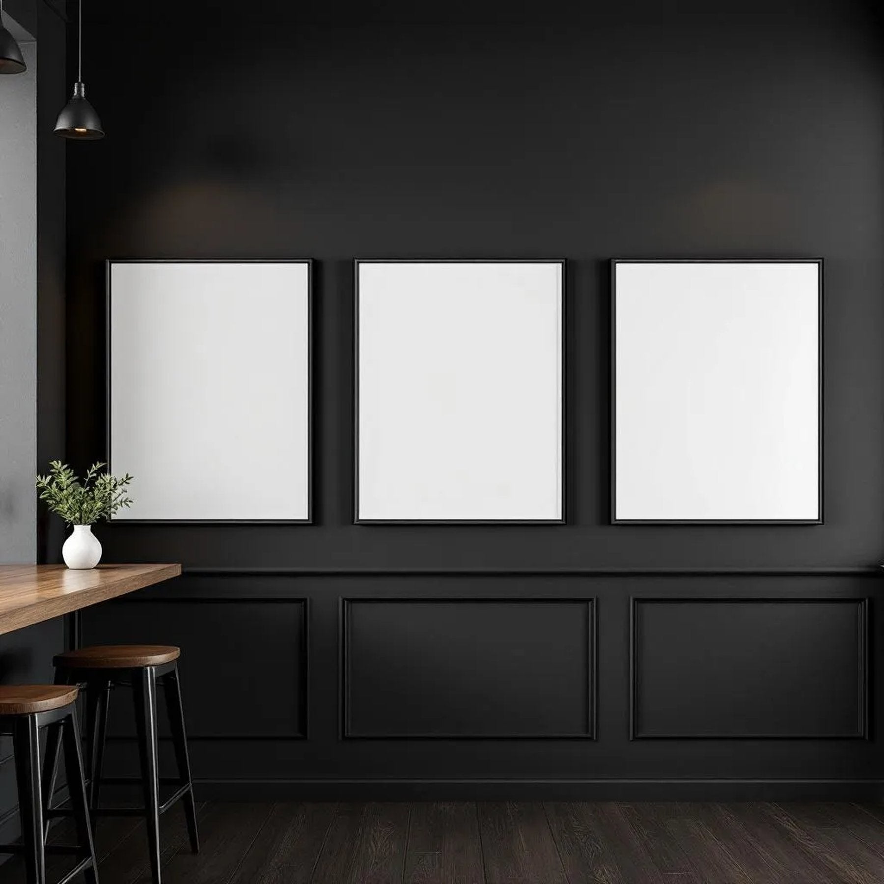 Cafe & Bar High-Res Frame Mockup — Plain Square Frame Landscape 11x14 — Perspective View — #02456 | MockupBulk