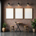 Cafe & Bar Interior Frame Mockup — Plain Square Frame Portrait 2:3 — Perspective View — #02467 | MockupBulk