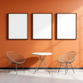 Cafe & Bar Styled Room Mockup — Plain Square Frame Portrait 2:3 — Perspective View — #02475 | MockupBulk