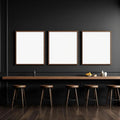 Cafe & Bar Editorial Room Mockup — Plain Square Frame Portrait 4:5 — Perspective View — #02480 | MockupBulk