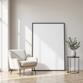 Minimalist White A3 Room Scene Mockup, Blank Template #00398 | A3 Frame JPG | bulkmockup Mockup Template | Commercial Use Included | MockupBulk