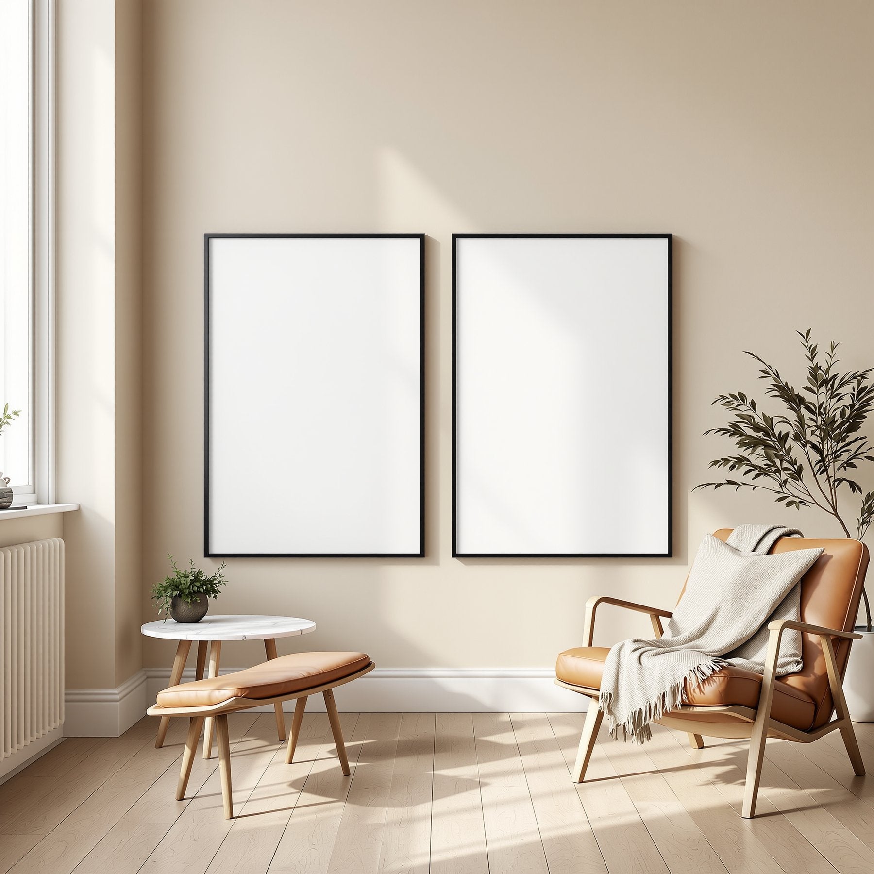 Scandinavian A3 Room Scene Mockup — Blank Template #00402 — A3 Mockup Template | High-Res JPG Download | bulkmockup | MockupBulk