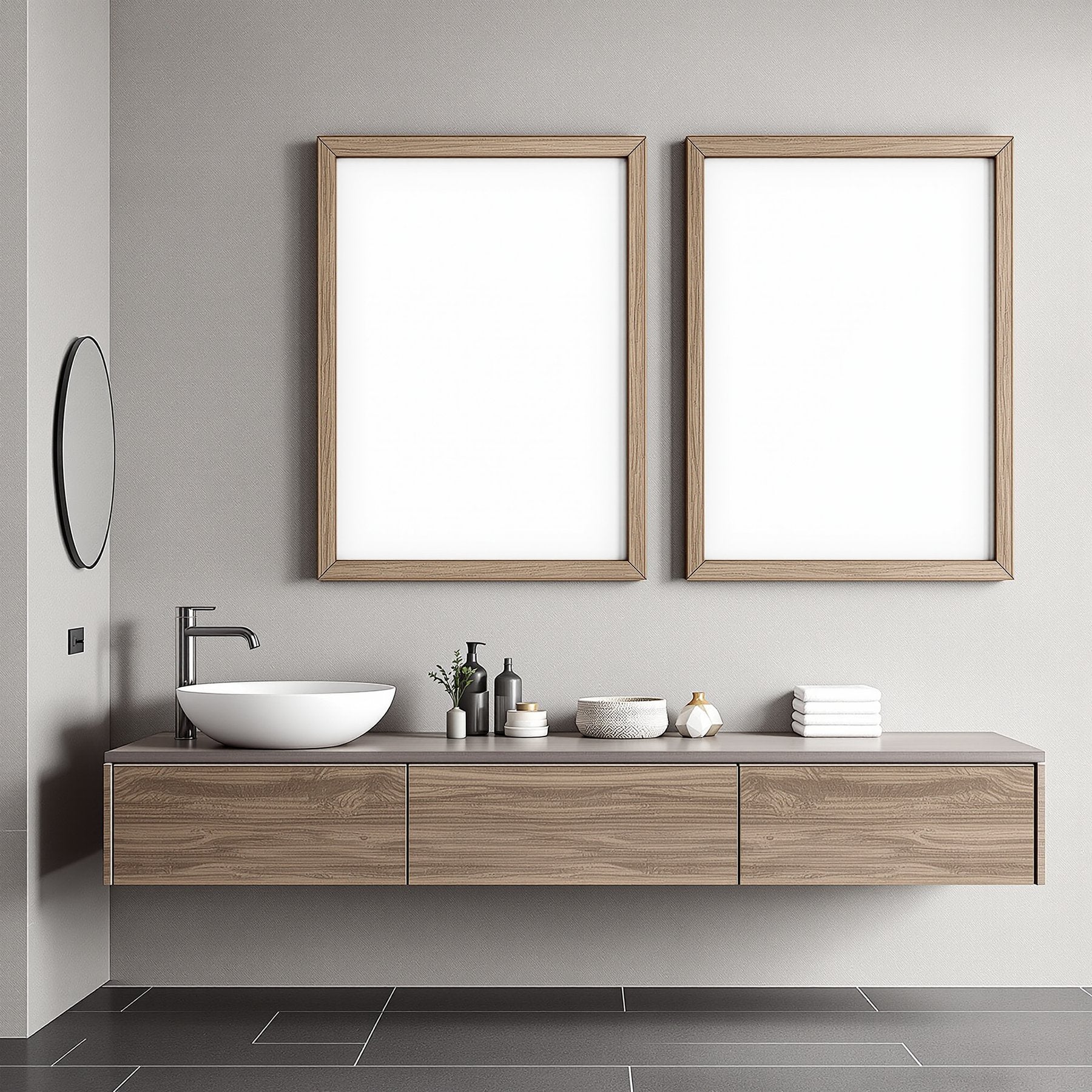 Spa Bathroom A3 Barn Wood Frame Mockup, Blank Template #00233 | bulkmockup A3 Template | JPG Instant Download | For Etsy POD | MockupBulk