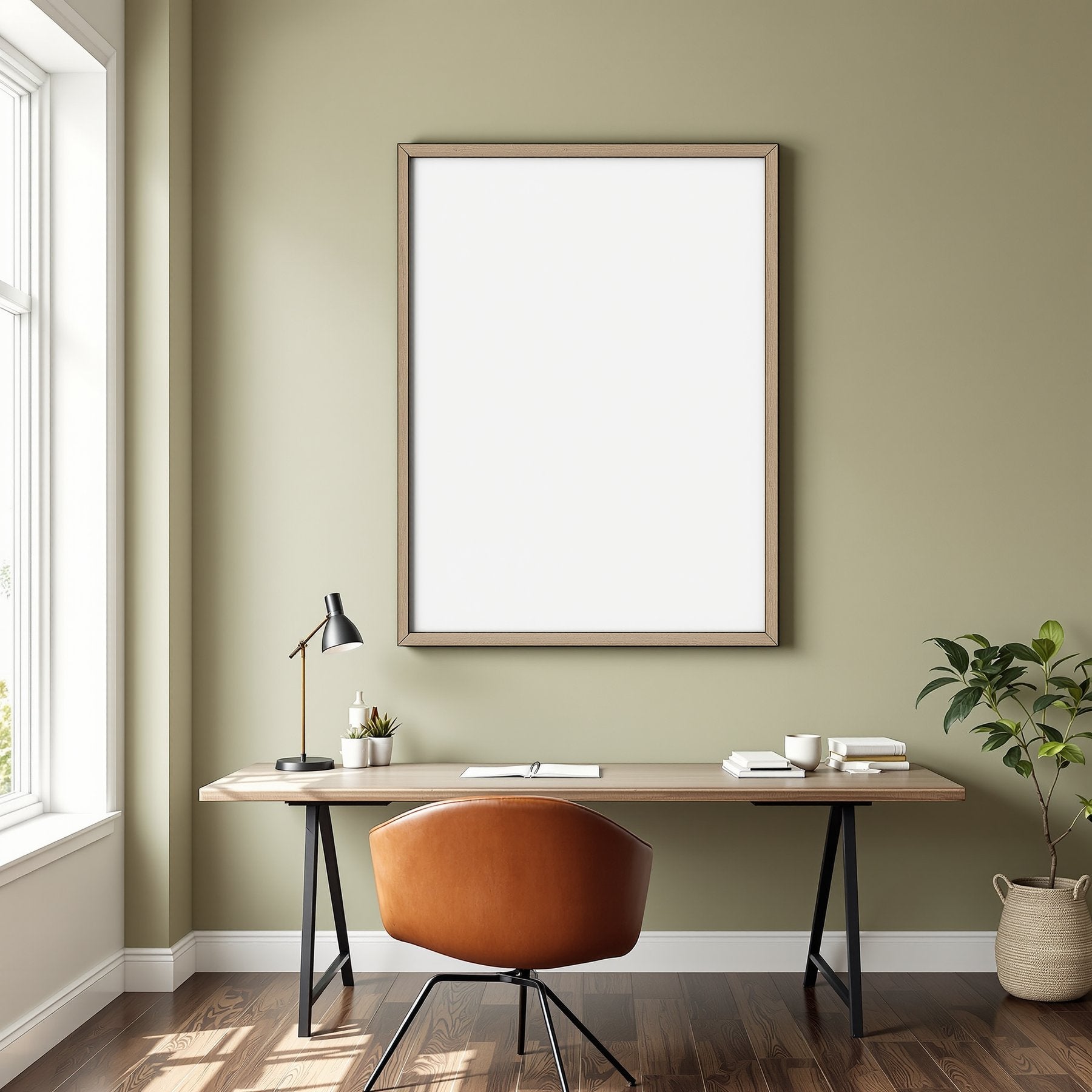 Blank Template #00220 Home Office A3 Barn Wood Frame Mockup | bulkmockup A3 Template | JPG Instant Download | For Etsy POD | MockupBulk