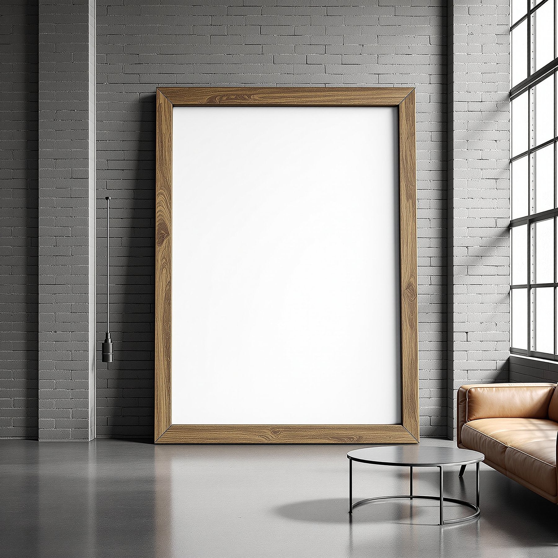 Industrial Loft A3 Barn Wood Frame Mockup, Blank Template #00196 | A3 Interior Mockup | Instant JPG | Commercial Use | bulkmockup | MockupBulk