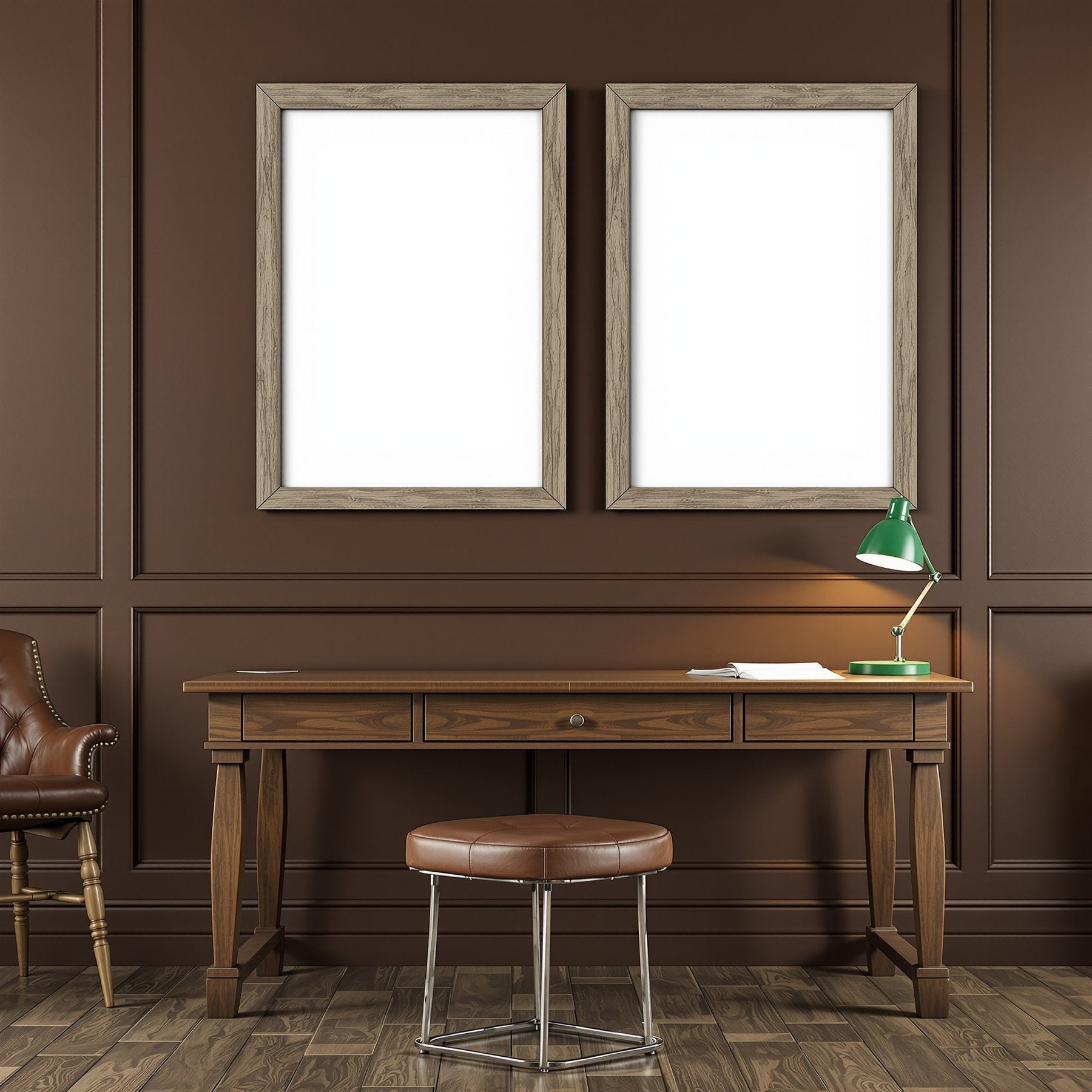Library & Study A3 Barn Wood Frame Mockup | Blank Template #00239 | A3 Frame JPG | bulkmockup Mockup Template | Commercial Use Included | MockupBulk