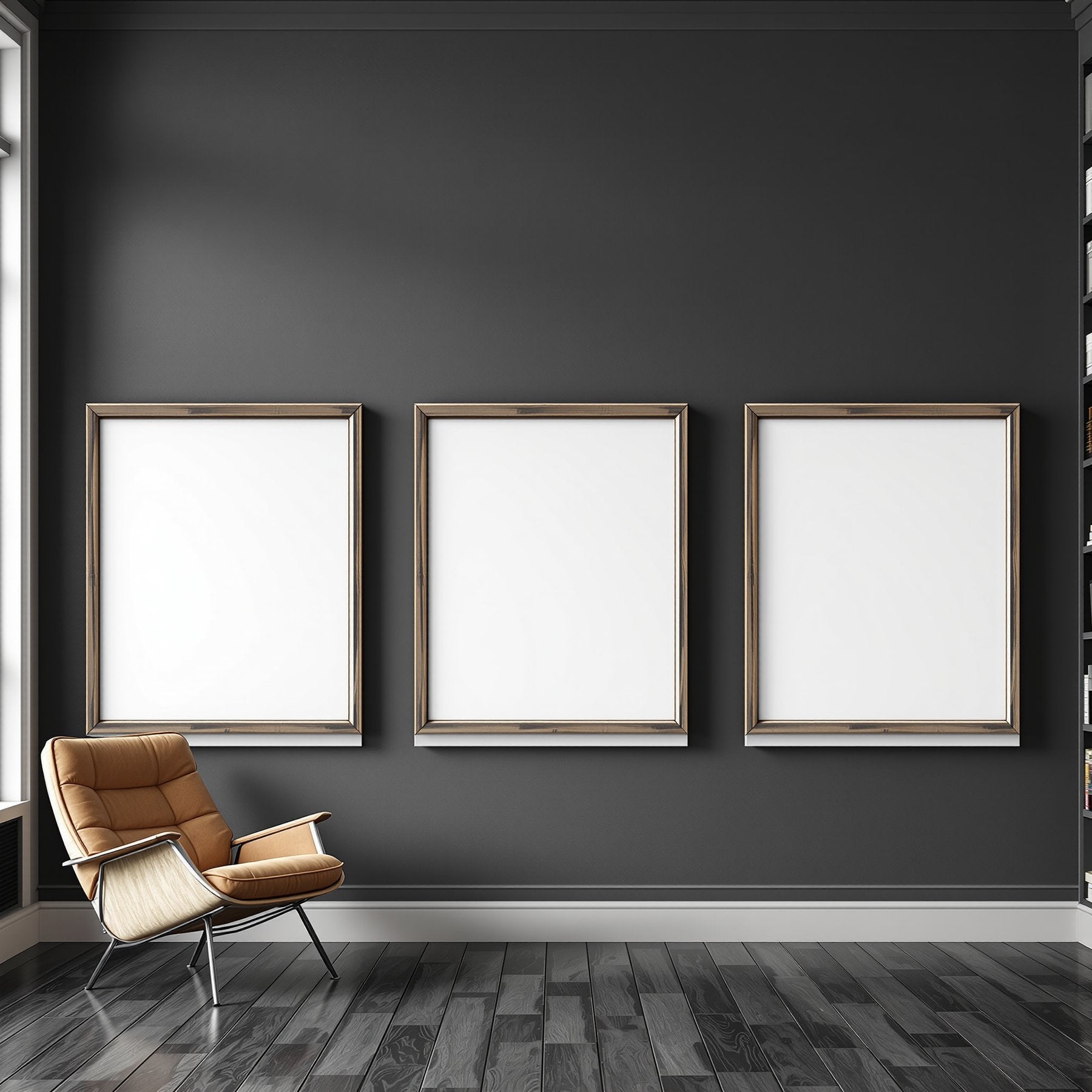 Library & Study A3 Barn Wood Frame Mockup | Blank Template #00240 | bulkmockup A3 Template | JPG Instant Download | For Etsy POD | MockupBulk