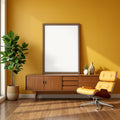 Blank Template #00247 Mid-Century Modern A3 Barn Wood Frame Mockup | A3 Wall Art Mockup | bulkmockup JPG Template | Commercial Licence | MockupBulk