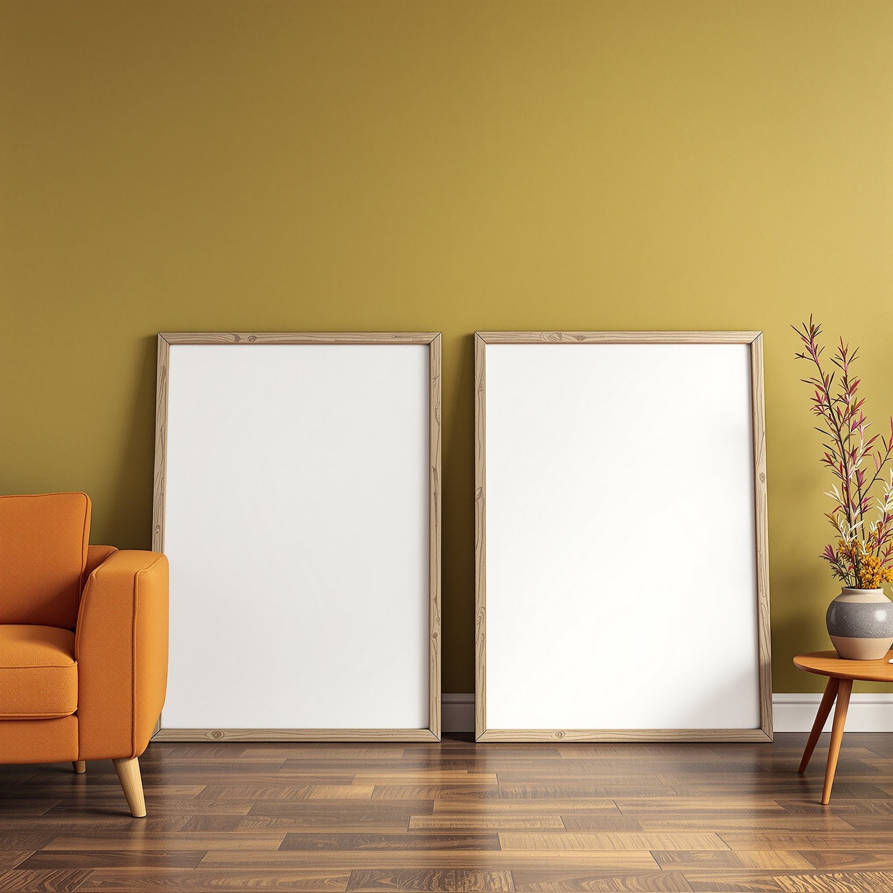 Mid-Century Modern A3 Barn Wood Frame Mockup | Blank Template #00248 | A3 Print Mockup | Instant Download | bulkmockup | Commercial Licence | MockupBulk