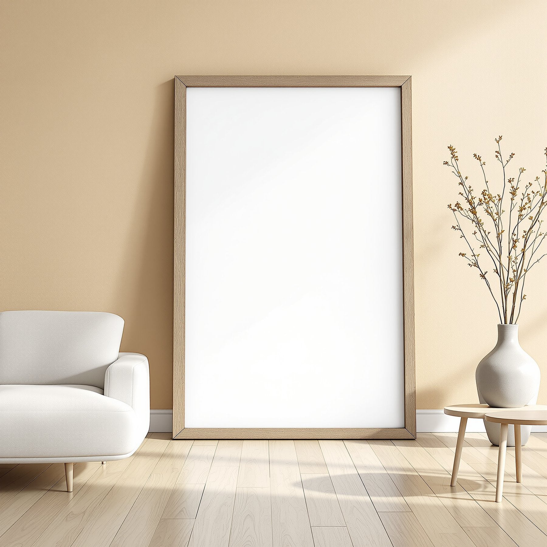 Minimalist White A3 Barn Wood Frame Mockup, Blank Template #00190 | A3 Frame Mockup JPG | Commercial Use | Etsy POD bulkmockup | MockupBulk