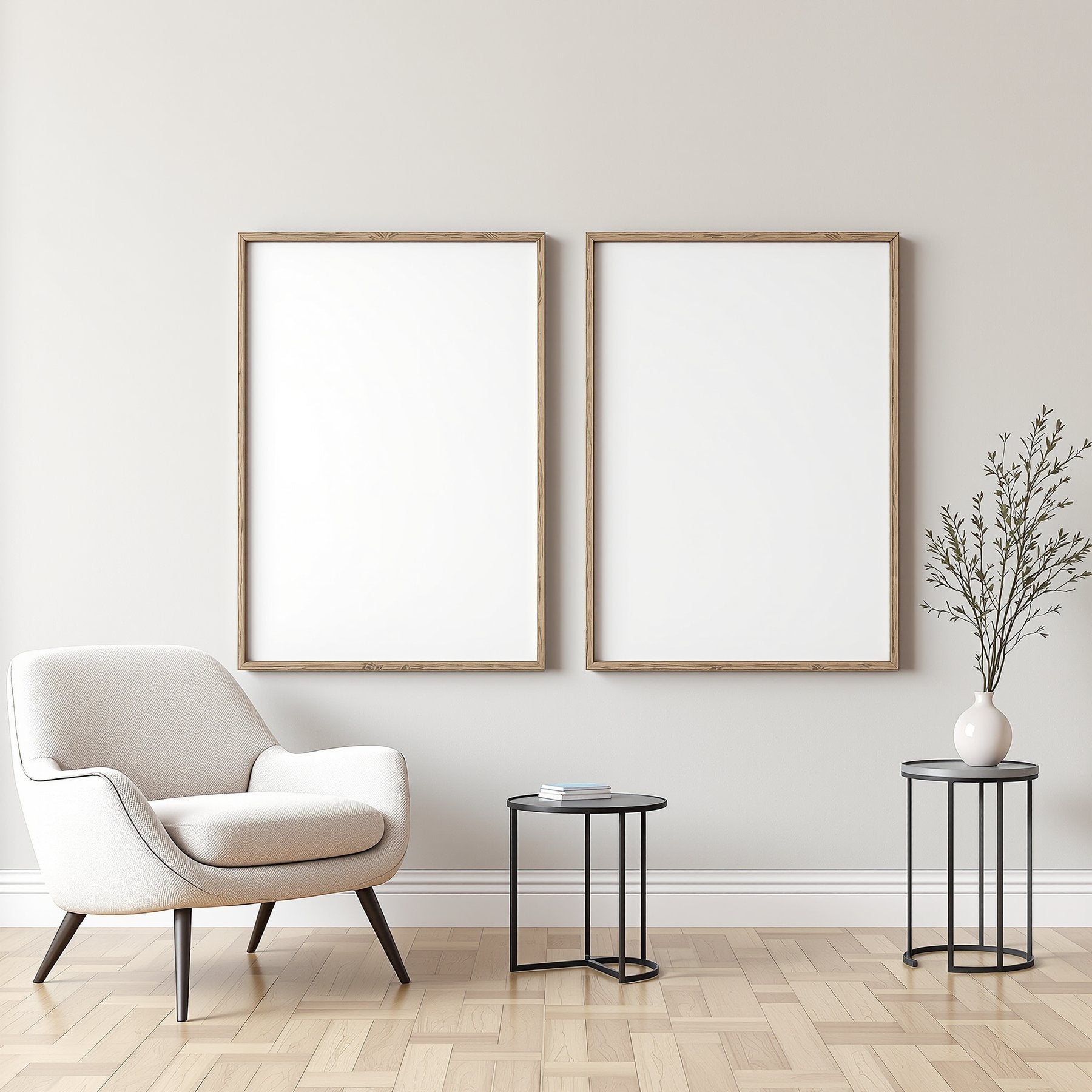 Minimalist White A3 Barn Wood Frame Mockup — Blank Template #00191 — A3 JPG Instant Download | Commercial Licence | bulkmockup Shop | MockupBulk