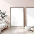 Minimalist White A3 Barn Wood Frame Mockup, Blank Template #00192 | A3 Interior Mockup | Instant JPG | Commercial Use | bulkmockup | MockupBulk