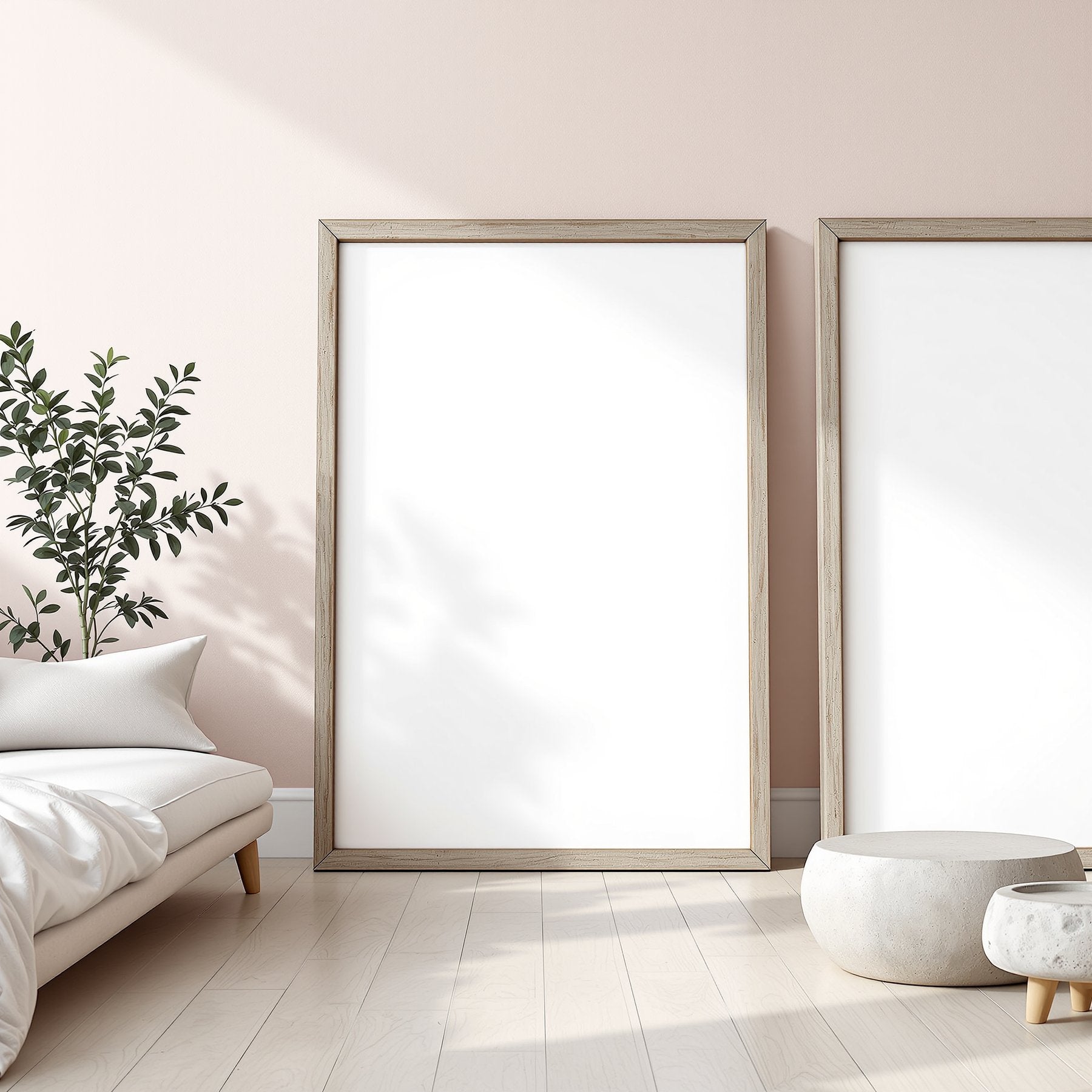 Minimalist White A3 Barn Wood Frame Mockup, Blank Template #00192 | A3 Interior Mockup | Instant JPG | Commercial Use | bulkmockup | MockupBulk