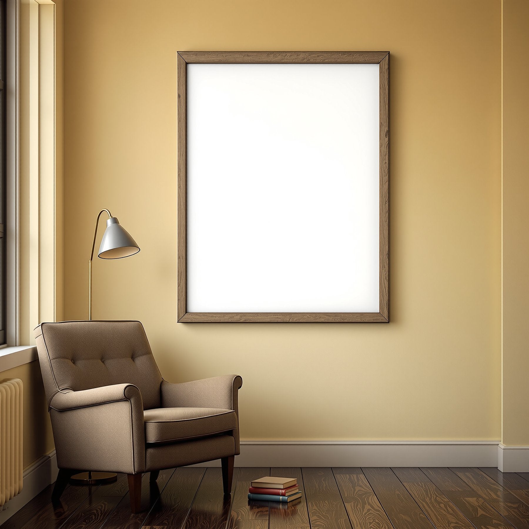 Blank Template #00229 Reading Nook A3 Barn Wood Frame Mockup | A3 Wall Art Mockup | bulkmockup JPG Template | Commercial Licence | MockupBulk