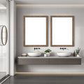 Spa Bathroom A3 Chunky Rustic Frame Mockup, Blank Template #00107 | A3 Mockup Template | High-Res JPG Download | bulkmockup | MockupBulk