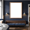 Blank Template #00076 Dark Bedroom A3 Chunky Rustic Frame Mockup | A3 Frame Mockup JPG | Commercial Use | Etsy POD bulkmockup | MockupBulk