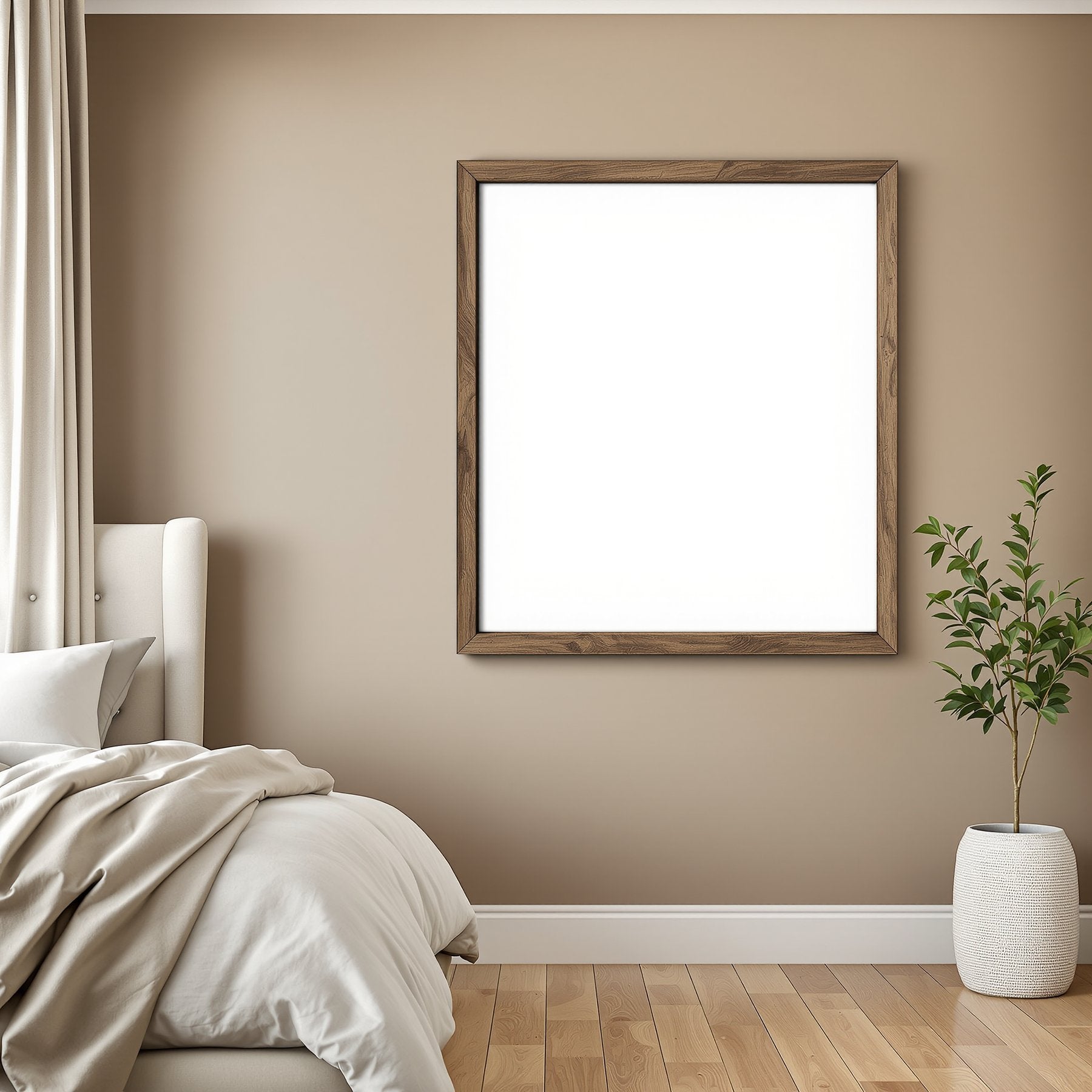 Blank Template #00073 White Bedroom A3 Chunky Rustic Frame Mockup | A3 Frame JPG | bulkmockup Mockup Template | Commercial Use Included | MockupBulk