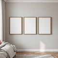 White Bedroom A3 Chunky Rustic Frame Mockup, Blank Template #00075 | bulkmockup A3 Template | JPG Instant Download | For Etsy POD | MockupBulk