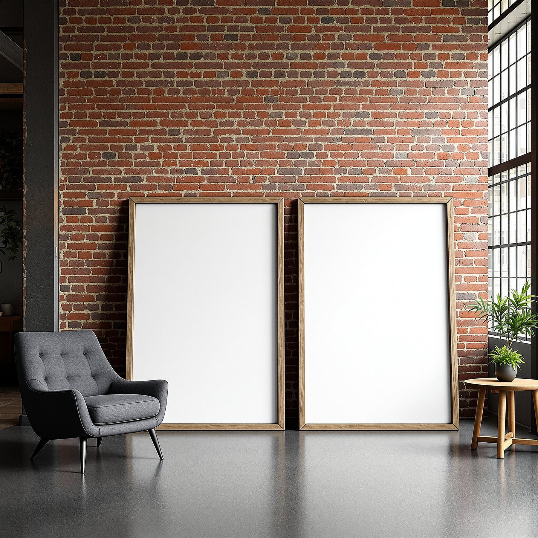 Industrial Loft A3 Chunky Rustic Frame Mockup | Blank Template #00071 | bulkmockup A3 Template | JPG Instant Download | For Etsy POD | MockupBulk