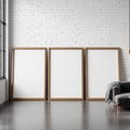 Industrial Loft A3 Chunky Rustic Frame Mockup — Blank Template #00072 — A3 Interior Mockup | Instant JPG | Commercial Use | bulkmockup | MockupBulk