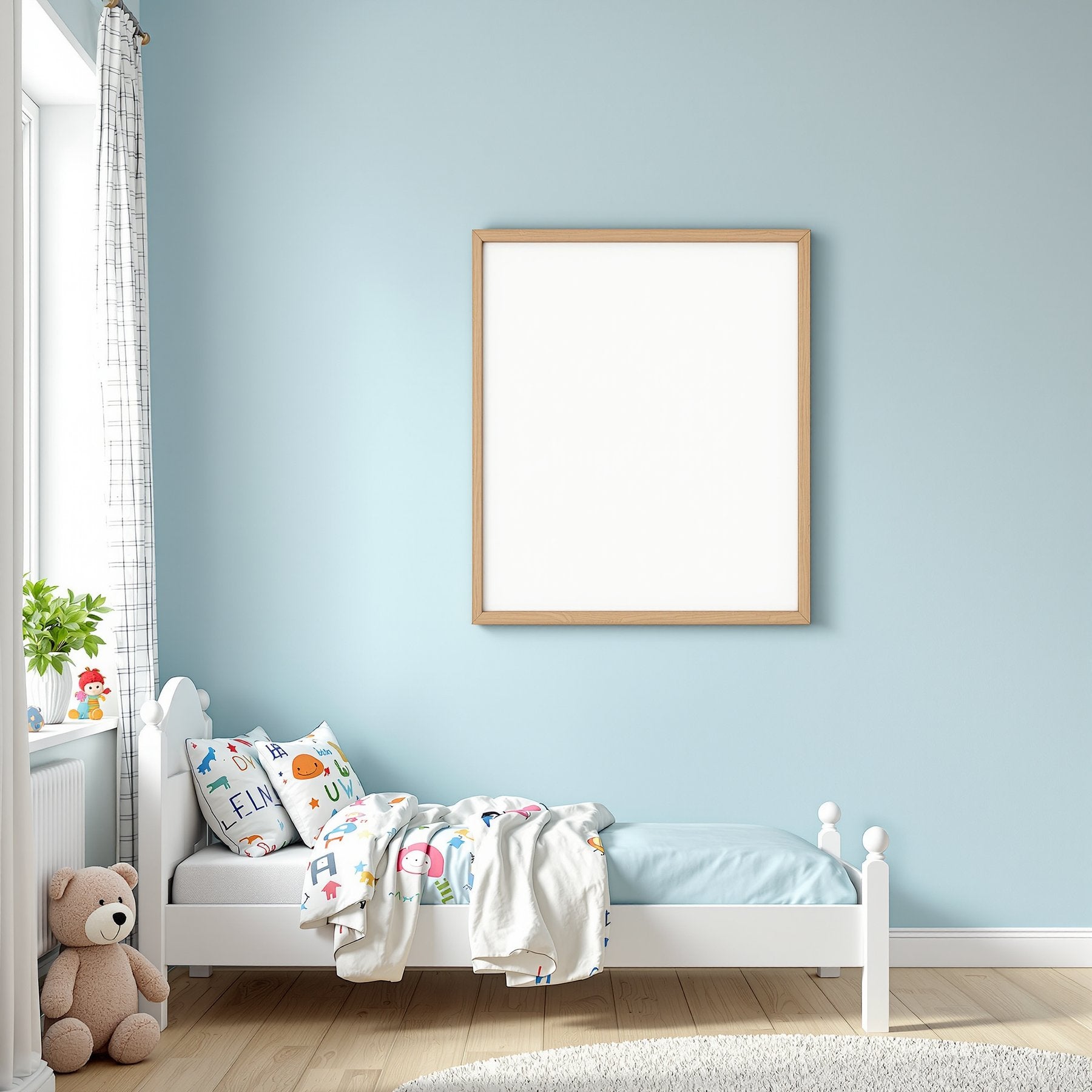 Kids Room A3 Chunky Rustic Frame Mockup | Blank Template #00091 | bulkmockup A3 Template | JPG Instant Download | For Etsy POD | MockupBulk