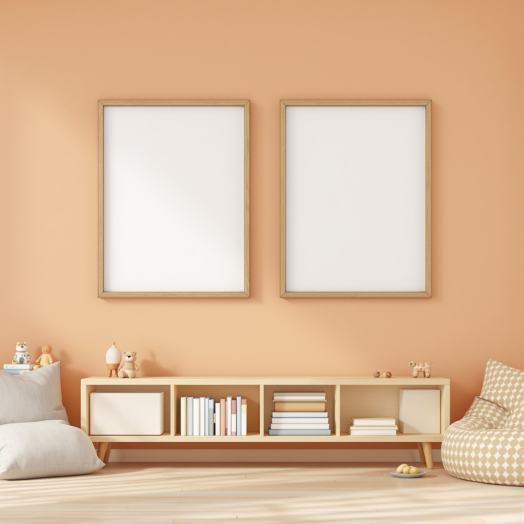 Kids Room A3 Chunky Rustic Frame Mockup, Blank Template #00092 | A3 Frame JPG | bulkmockup Mockup Template | Commercial Use Included | MockupBulk