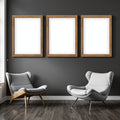 Library & Study A3 Chunky Rustic Frame Mockup — Blank Template #00114 — bulkmockup A3 Template | JPG Instant Download | For Etsy POD | MockupBulk