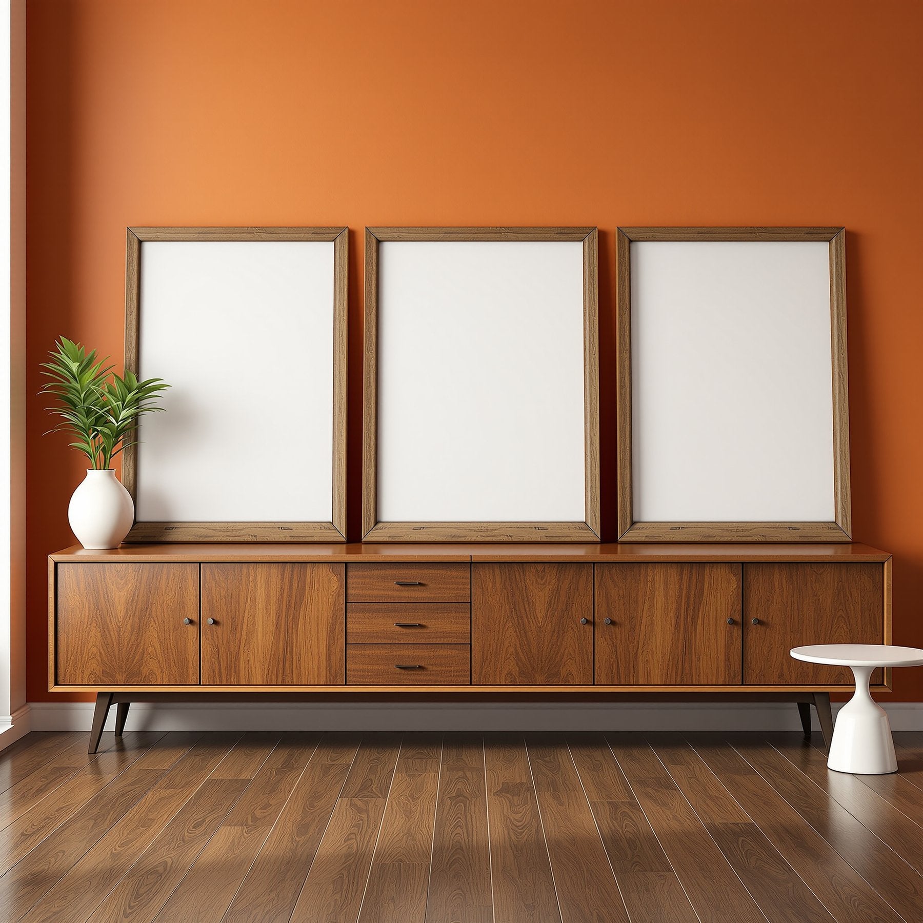 Mid-Century Modern A3 Chunky Rustic Frame Mockup, Blank Template #00123 | A3 Frame JPG | bulkmockup Mockup Template | Commercial Use Included | MockupBulk