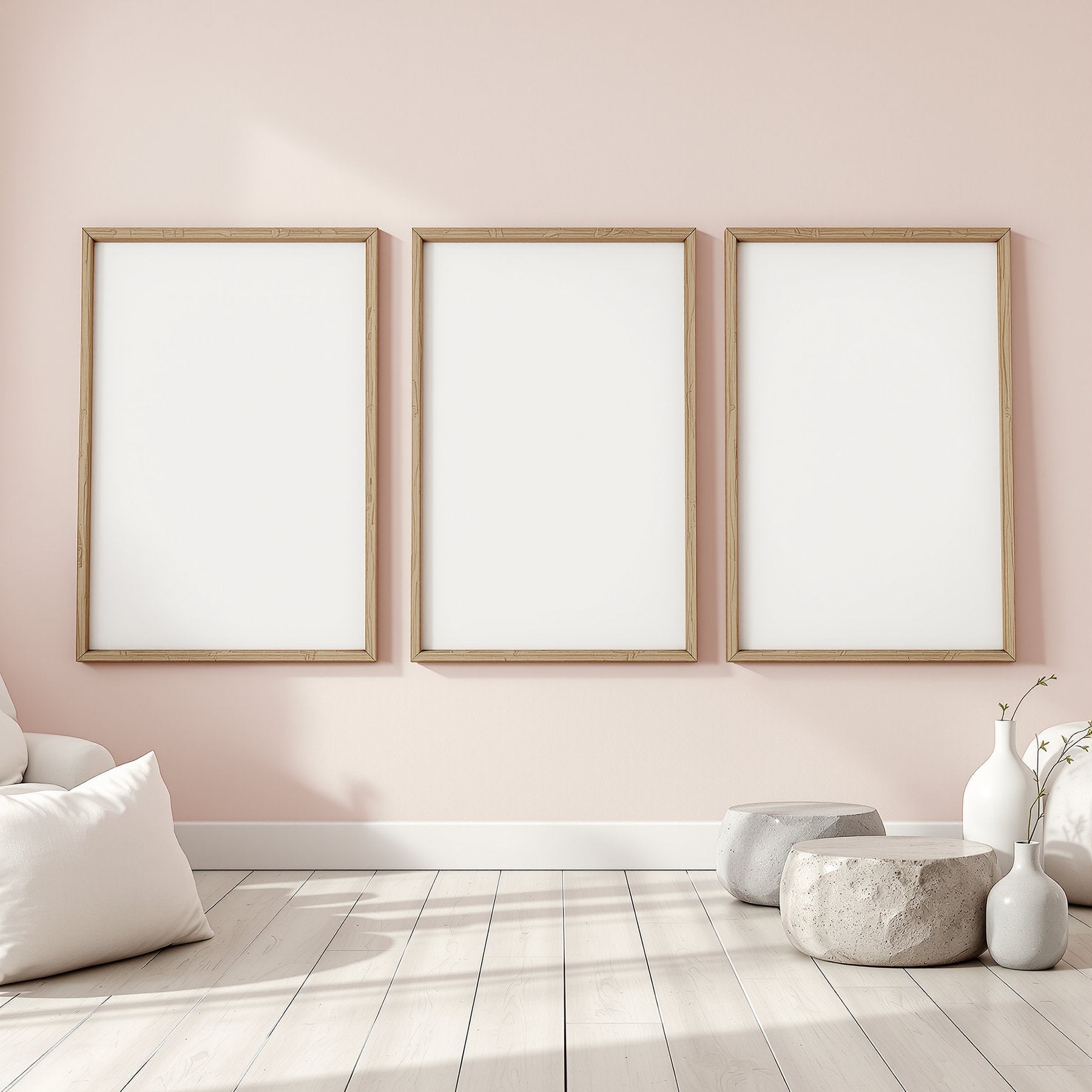 Minimalist White A3 Chunky Rustic Frame Mockup — Blank Template #00066 — A3 JPG Instant Download | Commercial Licence | bulkmockup Shop | MockupBulk