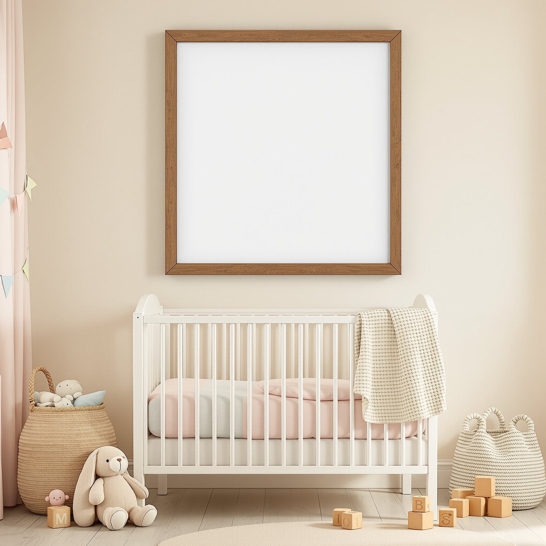 Nursery A3 Chunky Rustic Frame Mockup | Blank Template #00088 | A3 Wall Art Mockup | bulkmockup JPG Template | Commercial Licence | MockupBulk