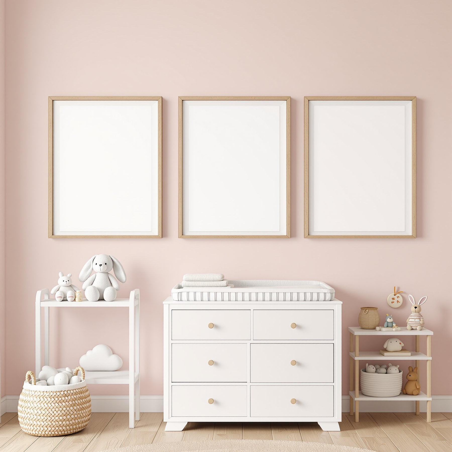 Blank Template #00090 Nursery A3 Chunky Rustic Frame Mockup | A3 Interior Mockup | Instant JPG | Commercial Use | bulkmockup | MockupBulk