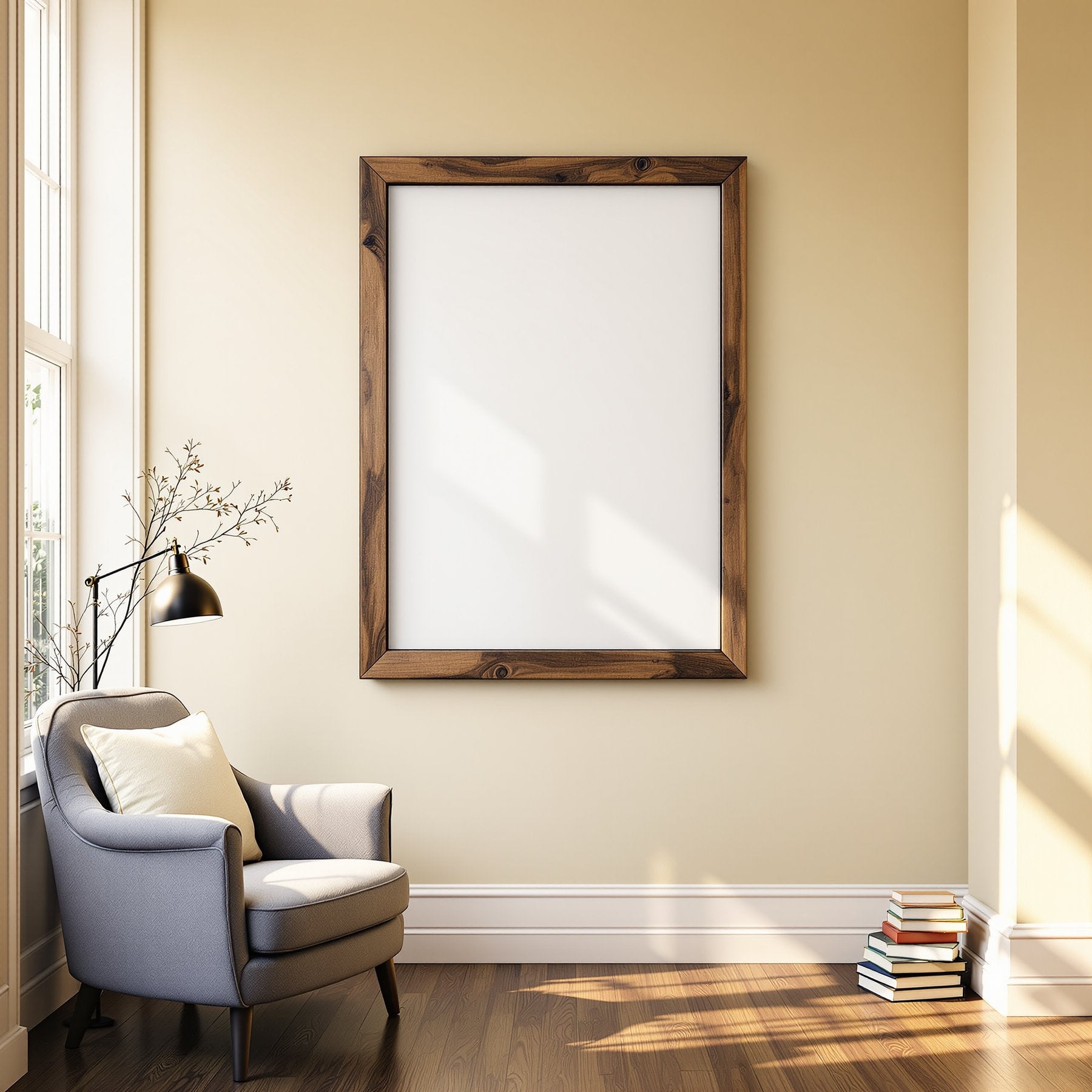 Blank Template #00103 Reading Nook A3 Chunky Rustic Frame Mockup | A3 JPG Instant Download | Commercial Licence | bulkmockup Shop | MockupBulk