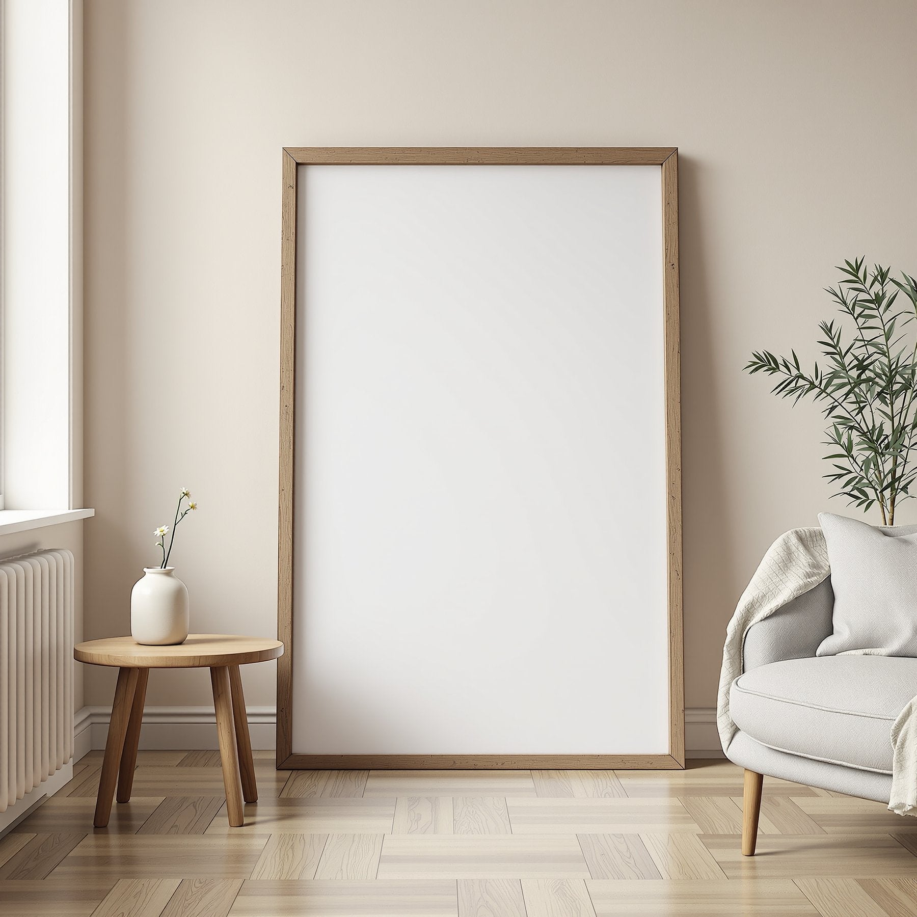 Scandinavian A3 Chunky Rustic Frame Mockup, Blank Template #00067 | A3 Frame JPG | bulkmockup Mockup Template | Commercial Use Included | MockupBulk