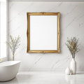 Spa Bathroom A3 Ornate Gold Frame Mockup | Blank Template #00043 | A3 Mockup Template | High-Res JPG Download | bulkmockup | MockupBulk