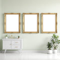 Spa Bathroom A3 Ornate Gold Frame Mockup, Blank Template #00045 | A3 Print Mockup | Instant Download | bulkmockup | Commercial Licence | MockupBulk