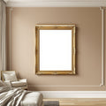White Bedroom A3 Ornate Gold Frame Mockup, Blank Template #00010 | A3 Interior Mockup | Instant JPG | Commercial Use | bulkmockup | MockupBulk